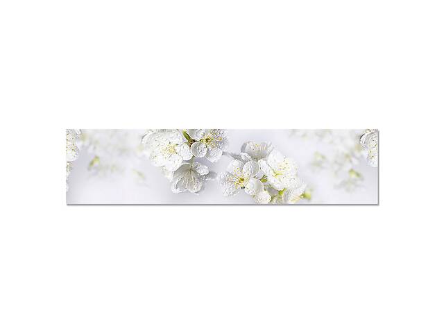Наклейка виниловая кухонный фартук Zatarga 'Белые Цветы Вишни' 600х2500 мм (Z181336)