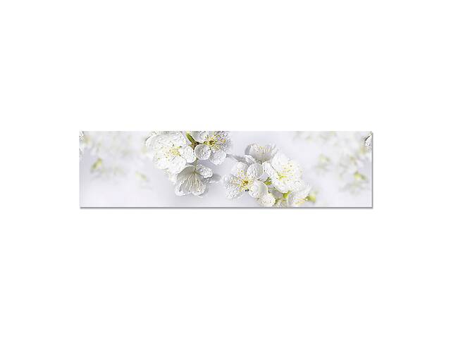 Наклейка виниловая кухонный фартук Zatarga 'Белые Цветы Вишни' 650х2500 мм (Z181336/1)