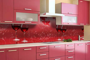 Наклейка виниловая кухонный фартук Zatarga 'Бокал красного вин' 650х2500 мм