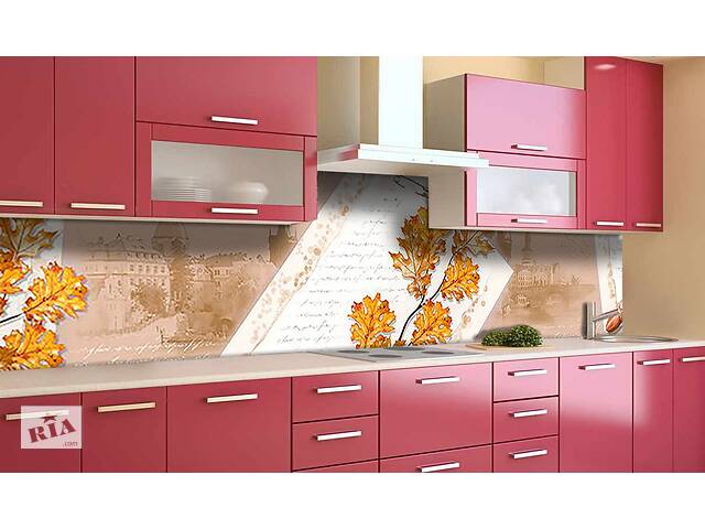 Наклейка виниловая кухонный фартук Zatarga 'Дубовые листья' 650х2500 мм