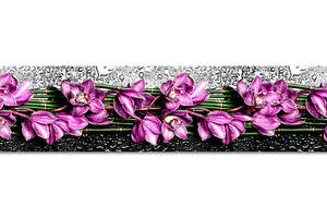 Наклейка виниловая кухонный фартук Zatarga 'Фиолетовые Орхидеи' 600х2500 мм (Z181321)