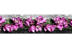 Наклейка виниловая кухонный фартук Zatarga 'Фиолетовые Орхидеи' 600х3000 мм (Z181321/2)
