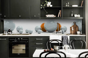 Наклейка виниловая кухонный фартук Zatarga 'Глянцевые шары Сферы' 600х2500 мм