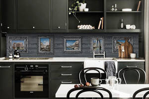 Наклейка виниловая кухонный фартук Zatarga 'Картины на Деревянном фоне' 600х3000 мм (Z181313/2)