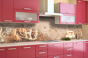 Наклейка виниловая кухонный фартук Zatarga 'Кофейный Орнамент' 600х3000 мм