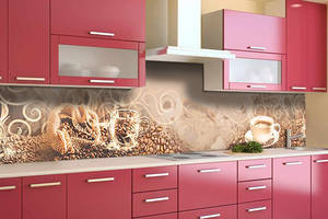 Наклейка виниловая кухонный фартук Zatarga 'Кофейный Орнамент' 650х2500 мм