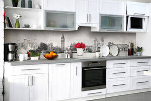Наклейка виниловая кухонный фартук Zatarga 'Лондон 3Д' 600х2500 мм