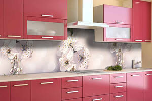 Наклейка виниловая кухонный фартук Zatarga 'Макро Цветы вишни' 600х2500 мм