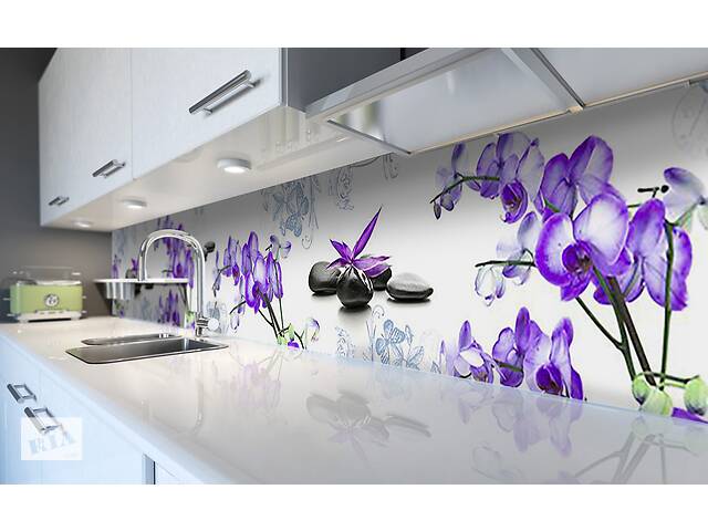 Наклейка виниловая кухонный фартук Zatarga 'Неоновые Орхидеи' 600х2500 мм (Z181317)