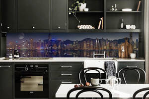 Наклейка виниловая кухонный фартук Zatarga 'Ночные города' 600х2500 мм