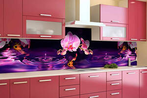 Наклейка виниловая кухонный фартук Zatarga 'Орхидеи над водой' 650х2500 мм