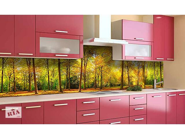 Наклейка виниловая кухонный фартук Zatarga 'Осенний лес' 600х3000 мм