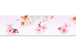 Наклейка виниловая кухонный фартук Zatarga 'Розовые Цветы Вишни' 600х2500 мм (Z181322)