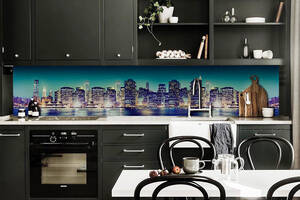 Наклейка виниловая кухонный фартук Zatarga 'Синева Города' 600х2500 мм