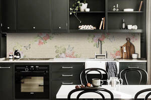 Наклейка виниловая кухонный фартук Zatarga 'Цветочный винтаж' 600х3000 мм