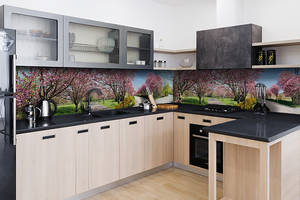 Наклейка виниловая кухонный фартук Zatarga 'Цветущий сад' 600х2500 мм