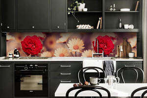 Наклейка виниловая кухонный фартук Zatarga 'Цветы в фокусе' 600х2500 мм
