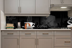 Наклейка виниловая кухонный фартук Zatarga 'Вечерний Кофе' 650х2500 мм