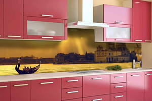 Наклейка виниловая кухонный фартук Zatarga 'Венеция на Закате' 600х3000 мм
