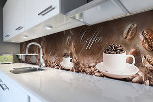 Наклейка виниловая кухонный фартук Zatarga 'Зерна кофе Coffee' 600х2500 мм