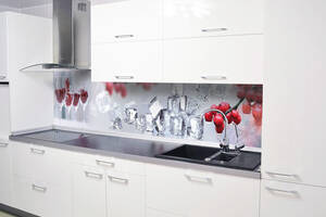 Наклейки кухонный фартук Zatarga Рябина и лёд 600х2500 мм Красный (Z180098/1)
