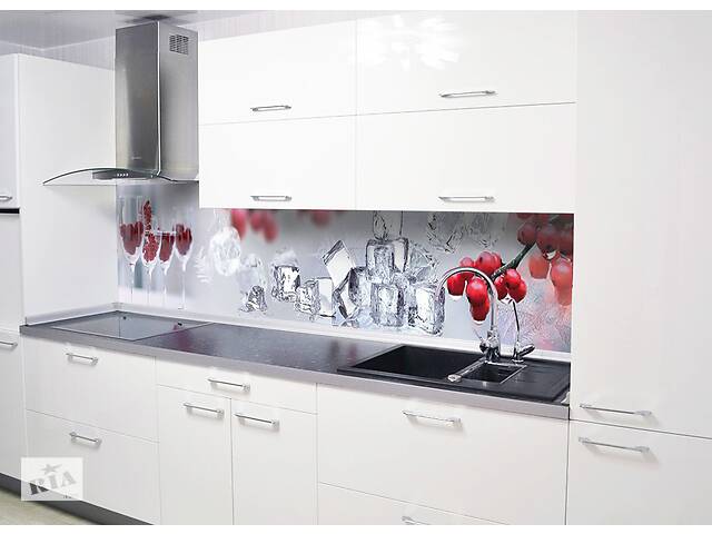 Наклейки кухонный фартук Zatarga Рябина и лед 650х2500 мм Красный (Z180098/1)