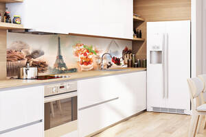 Наклейки кухонный фартук Zatarga Сладости в Париже 600х2500 мм Коричневый (Z180155)