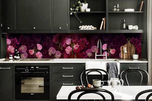 Наклейки кухонный фартук Zatarga 'Цветочное настроение' 650х2500 мм Розовый (Z180337/1)
