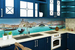 Наклейки кухонный фартук Zatarga Завораживающая Венеция 600х2500мм Голубой (Z180142)