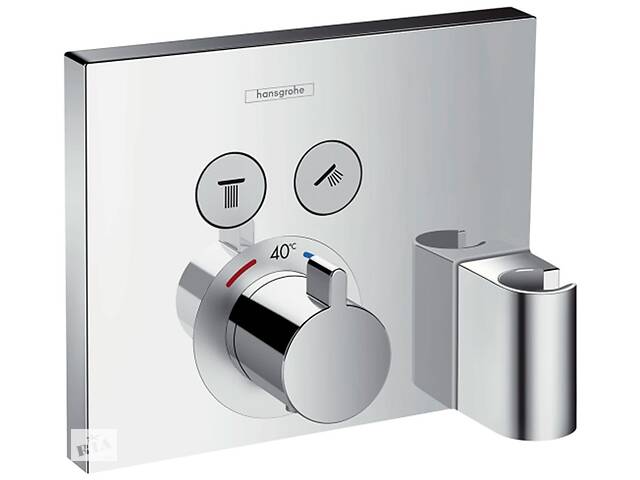 Наружная часть смесителя термостата с держателем для душа HANSGROHE Shower Select 15765000 2 потребителя