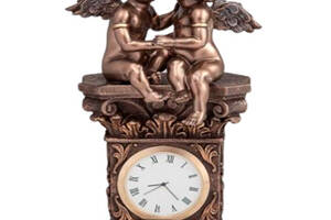 Настольные часы Шепчущиеся ангелочки 20 см Veronese AL84479 Коричневый