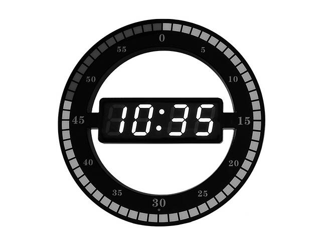 Настольные LED часы круглые HongC d 31см HC-012 Черный