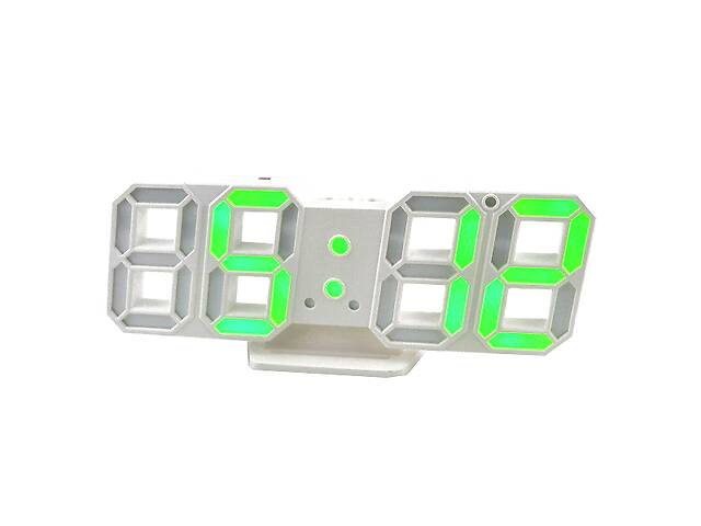 Настольные часы Led электронные светодиодные USB 22,5см Зелёные (ART-6801)