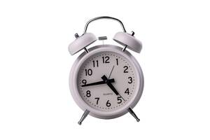 Настольные часы с будильником Lugi Clock на батарейках белые (HP219)