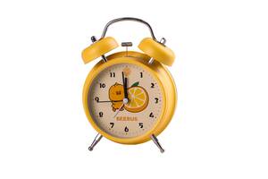 Настольные часы с будильником Lugi Clock на батарейках желтые (HP226Y)