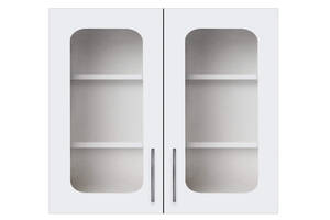 Навесной шкаф-витрина (двухдверный) (стекло 4 мм) ширина 800 МАКСИ МЕБЕЛЬ (70019)