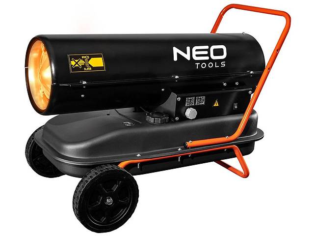 Neo Tools Тепловая пушка дизель/керосин, 30 кВт, 750м3/ч, прямого нагрева, бак 34л, расход 2.8л/ч, IPX4, колеса