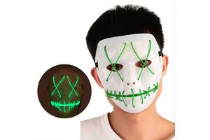 Неонова Маска для вечірок з підсвічуванням LED Mask 1 Green SKL25-149768