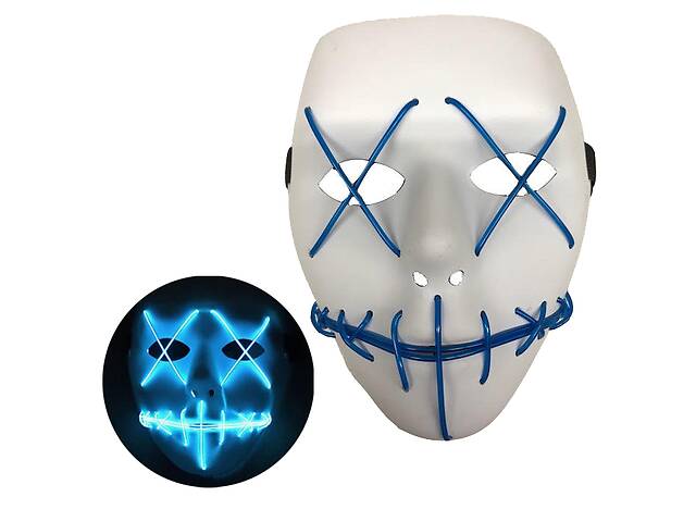 Неонова Маска для вечірок з підсвічуванням LED Mask 1 Blue SKL25-149767