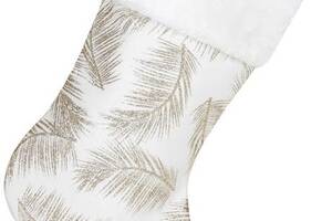 Носок для подарков 'Хвоя' 49см, белый с золотом