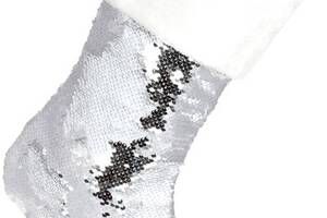 Носок для подарков 'Серебристый' 49см, с пайетками