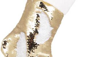 Носок для подарков 'Золотой' 49см, с пайетками