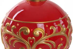 Новогодняя декоративная фигура 'Елочный Шар' с LED-подсветкой 64см, красный с золотым