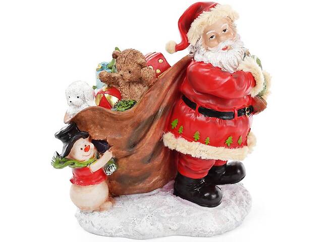 Новогодняя декоративная статуэтка 'Санта с подарками' 28см