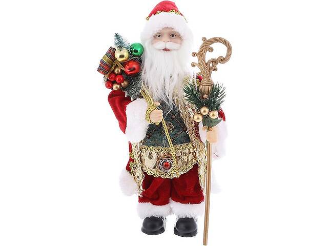 Новогодняя фигура 'Санта Клаус с Подарками' 30см, красный с зеленым