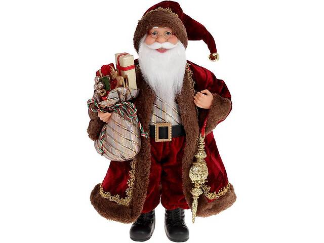 Новогодняя фигурка Santa Claus Red с мешком 40 см BonaDi DP96560