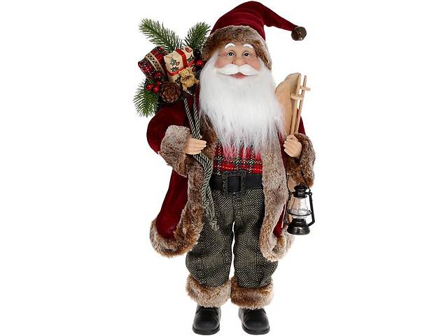 Новогодняя фигурка Santa Claus Red с подарками и фонарем 46см BonaDi DP96558