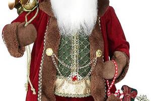 Новогодняя фигурка Санта с носком 60см (мягкая игрушка), бордо с коричневым Bona DP73694