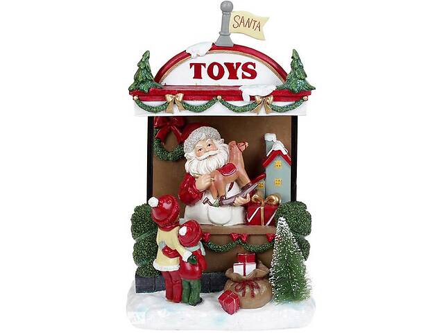 Новогодняя композиция «Santa's Toy Store» с LED подсветкой 22х14х33см, полистоун