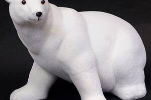 Новогодний декор 'Белый медведь' 40х50х40см пластик